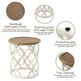 thumbnail image 6 of COZAYH Farmhouse End Table, Distressed Tray Top Side Table for Living Room Small Space, Round, White, 6 of 8