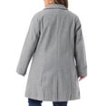 thumbnail image 4 of Agnes Orinda Women's Plus Size St. Patrick's Day Coat Notched Lapel Single Breasted Long Winter Outerwear Coats with Pockets 1X Grey, 4 of 7