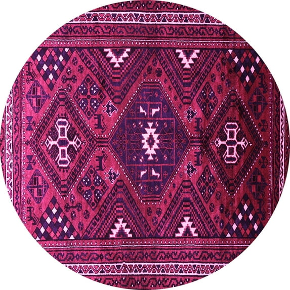Ahgly Company Indoor Round Persian Pink Traditional Area Rugs, 5' Round