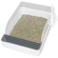 thumbnail image 1 of - Semi-Enclosed Cat Litter Box Detachable Anti-Splash Non-Sticky Kitty Litter Tray Cat Toilet with Litter Scoop, 1 of 8