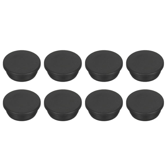 Uxcell 8pcs Plastic Hole Plugs, 43.5mm(1 1/2 inch) Black Screw Caps Cover Snap in Locking Round Button Top Shelf Plugs