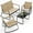 Teslin-Brown, variant on Noelse 4 Piece Patio Furniture Set, Outdoor Wicker Patio Furniture with Coffee Table and 2 Rocking Bistro Set for Backyard, Gray