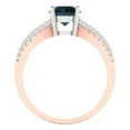 thumbnail image 4 of 1.27 ct Round Cut Natural London Blue Topaz Solitaire with Simulated Diamond Accents 18K White/Rose Gold Womens Engagement Ring, 4 of 5