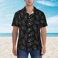 thumbnail image 4 of Lsque White Pineapples pattern Hawaiian Shirt for Men, Unisex Summer Beach Casual Short Sleeve Button Down Shirts-X-Large, 4 of 9