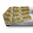 thumbnail image 3 of Autumn Damask Soft Flannel Fleece Throw Blanket, Floral Motifs Ornamented Symmetrical Oriental Theme Design Image, Cozy Plush for Indoor and Outdoor Use, 60" x 80", Beige and Multicolor, by Ambesonne, 3 of 6