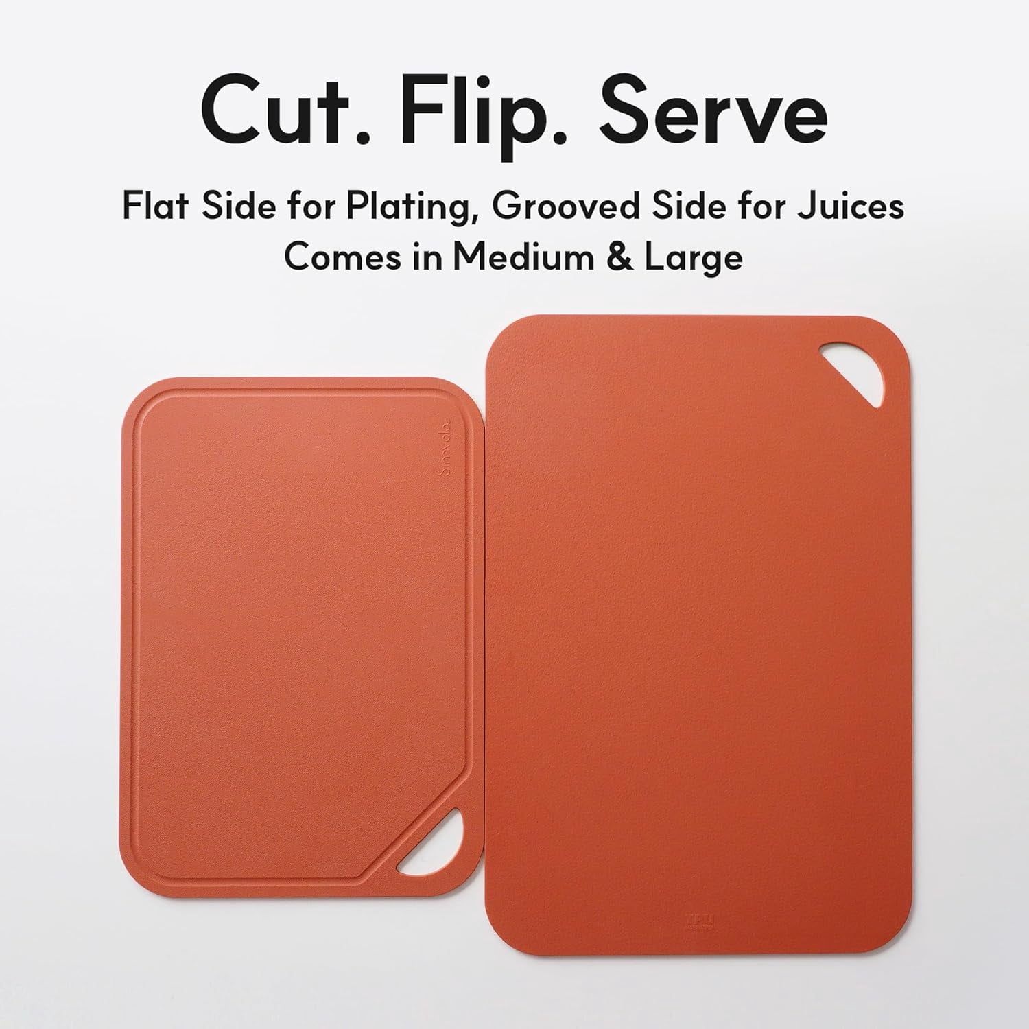 RGHJAR-Flexible Cutting Board – Premium TPU Cutting Mat, Thick, Knife Friendly, Non-Slip, Dishwasher Safe Kitchen Prep Board, Made in Korea, Brick Large (1 Pack)