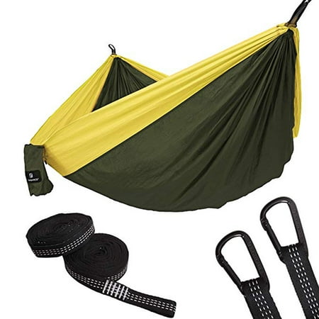 NK HOME 118'' x 78'' Portable 2 Person Camping Hammock, Heavy Duty Lightweight Nylon, Best Parachute Hammock For Camping,Travel, Beach, Hold up to