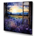 thumbnail image 2 of Designart "Lavender Horizon and Countryside Windows I" Farm Wall Art - Country Purple Farm Windows Living Room Canvas Art, 2 of 6