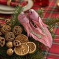 thumbnail image 4 of PONPRNGY 2Pcs Glitter Birds Pink Artificial Foam Feather Birds Clip on Christmas Tree Ornaments Wedding Home Wreath Decoration, 4 of 5