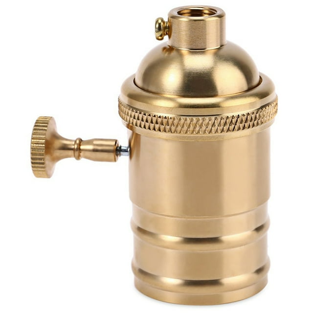 keepw E26 E27 Lamp Holder Brass Shell Zipper Caps Double Ring Ceiling Light Accessories DIY Lampholder Screw Socket Light Base