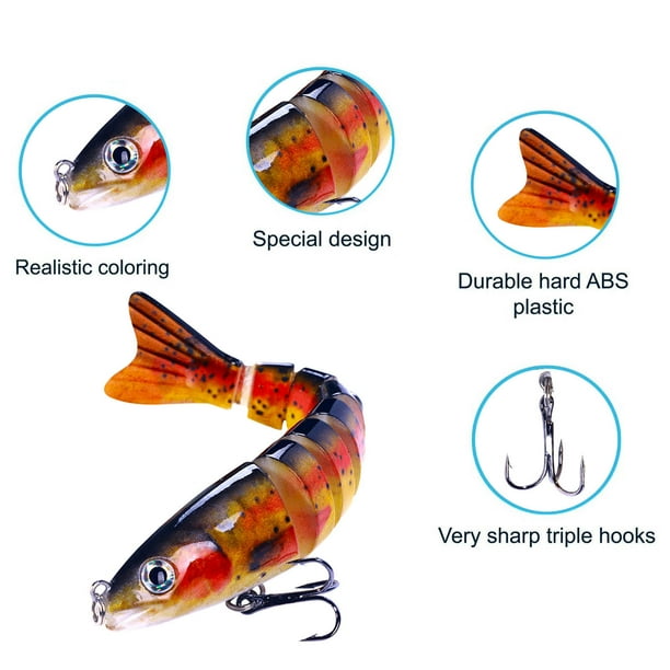 Señuelo artificial de 12,8 cm, hundible, con forma de varios peces, para pesca en el mar. Peces realistas que atraen a los peces. Portátil, ligero y duradero. Ideal para la pesca desde