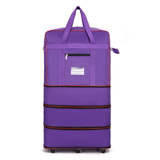 Sac de Bagage Extensible Sac de Valise Pliable Sac de Valise Grande Capacité Sac de Voyage en Oxford Sac de Sport Résistant à l'Eau avec Roues Universelles pour Hommes Femmes