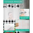 thumbnail image 4 of No Hook Shower Curtain with Snap in Liner, Black White Plaid Green Christmas Wreath Red Bow Xmas Home Shower Curtains for Bathroom, Washable Shower Curtain Liner Set with Mesh Top Window, 72"x96", 4 of 6