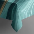 thumbnail image 5 of Teal Gold Marble Wave Pattern Square Tablecloth,Waterproof Square Table Cover,Wipeable Spillproof Washable Table Cover for Home Kitchen Party Decor 52"x52"(132x132cm), 5 of 6