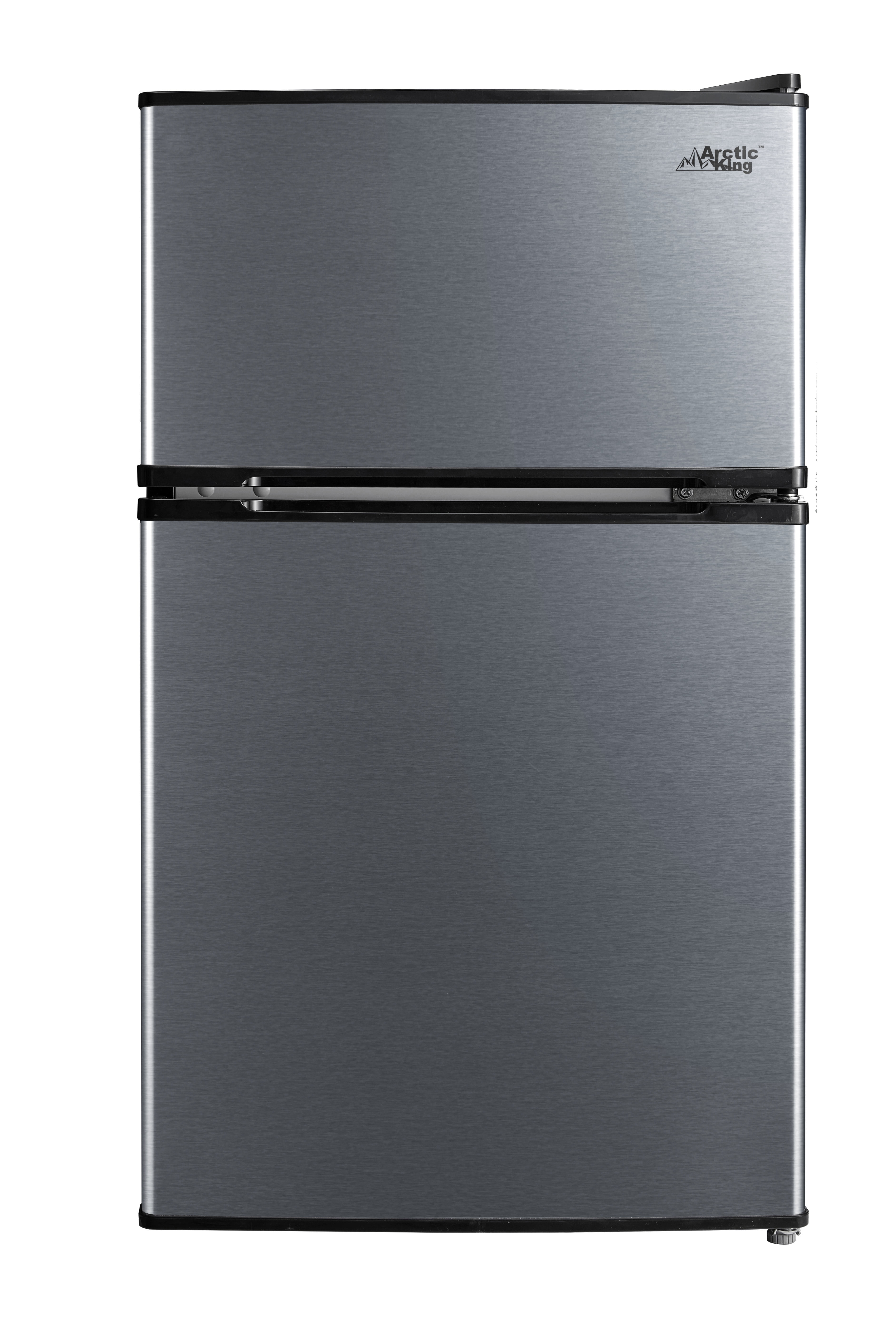Stainless Arctic King Mini 3.2 Cu ft Two Door Compact Refrigerator with Freezer 