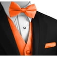 thumbnail image 4 of Men's Formal Tuxedo Vest, Bow-Tie & Hankie Set for Prom, Homecoming, Wedding, Cruise in Orange - S, 4 of 4