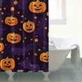 thumbnail image 4 of Halloween Pumpkin Bat Pattern Shower Curtain 72"x84" ,Bathroom Decorative Shower Curtains Set with 12 Hooks,Modern Waterproof Washable Shower Curtain, 4 of 6