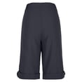 thumbnail image 5 of Shorts for Womens Summer Casual Elastic Waist Drawstring Shorts with Pockets Knee Length Bermuda Shorts Rolled Hem Button Beach Pants, 5 of 8
