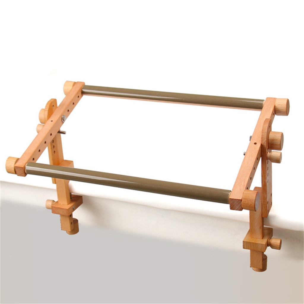 Professional Embroidery Frame Holder Adjustable Wooden Embroidery Hoop Stand For Beginner Stitching Needlework Craft