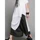 thumbnail image 4 of Camiseta blanca con abertura irregular para mujer, talla grande, nueva camiseta de cuello redondo y manga corta, tendencia de moda para primavera y verano, 4 of 4