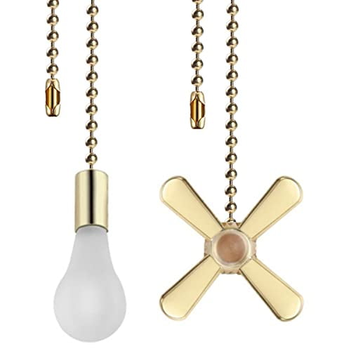 Ceiling Fan Pull Chains,2pcs 3mm Diameter Beaded Ball Fan Pull Chain,13.6 Inches Fan Pulls Set with Connector for Ceiling Fan Light and Lamps
