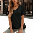 thumbnail image 5 of Women's V Neck T Shirts Short Sleeve Loose Summer Tops Basic Tee Blouses Tops, 5 of 6