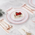 thumbnail image 3 of 175PCS Rose Gold Disposable Dinnerware Set for 25 Guests, Plastic Plates for Party, Wedding, Christmas, Include: 50 Plastic Plates, 25 Rose Gold Silverware, 25 Cups, 25 Napkins, 3 of 6