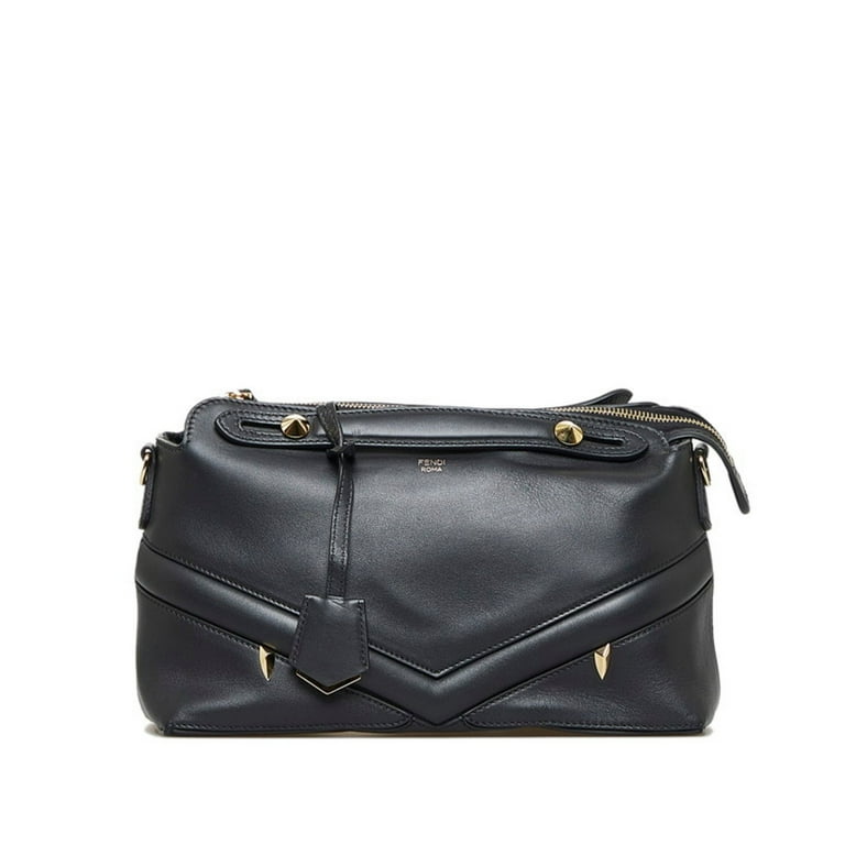Pre Owned Fendi visor way medium monster eye handbag shoulder bag 8BL124 black leather ladies FENDI Good Walmart