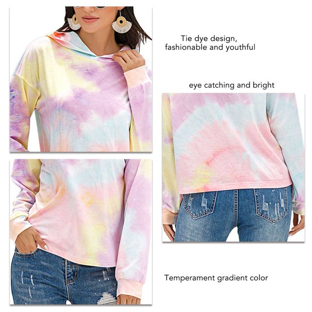 Sudaderas Con Capucha Estampadas Con Tinte De Corbata, Sudadera Con Capucha Cómoda De Manga Larga Para Mujer Para Dama Para Citas Para Viajes ANGGREK Cocina, Decoración y Otros