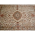 thumbnail image 4 of Wow Pestal Ivory Medallion Vaas Rectangle Area Rug Hand Knotted Wool Silk Carpet (8 x 6)', 4 of 9