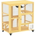 thumbnail image 1 of PawHut Wooden Cat House for Indoor Cats w/ Flap Door Platforms Hammock, 1 of 10