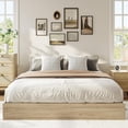 thumbnail image 2 of Twin XL Size Wood Platform Bed Frame,Wooden Bed Frame Without Headboard, Wood Slat Support,No Box Spring Needed, Easy Assembly,Burlywood, 2 of 6