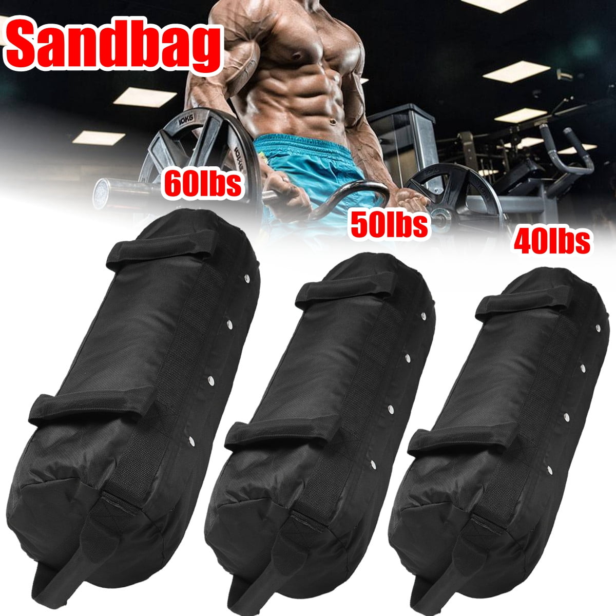 40//50//60 LBS Fitness Sandbag Sand Power Weights Bag Gym Home Strength
