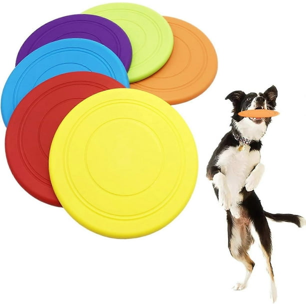 6 Pack Dog Flying Disc,Dogs Training Interactive Toys,Puppy Flyer Toy Dog Flyer,Lightweight Soft Floating Saucer for Small Medium Dog Outdoor Sport