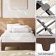 thumbnail image 3 of Tamaño individual xl platform marco de cama para underbed almacenamiento-10.24inch clearance wood & metal slat support no cabecero no necesita colchón base fácil montaje in walnut finish, 3 of 7