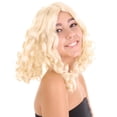 thumbnail image 3 of Adult Women's Medium Length Halloween Cosplay Blonde Princess of the Castle Costume Wig, 3 of 10