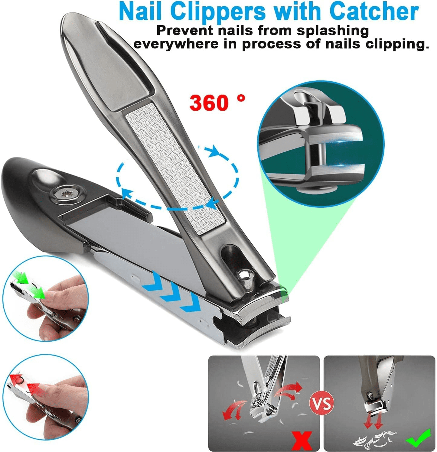 Nail Clippers Sets, Podiatrist Professional Heavy Duty Toenail Clippers Set， 7Pack