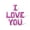 Pink, variant on Floating Away Balloon Company I LOVE YOU Letter Balloon Banner, Foil Red, 16 in
