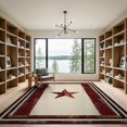 thumbnail image 2 of ODIKA 9'x12' Washable Area Rug Texas Star Farmhouse Cowboy Emblem With Rustic Banded Border for Great Room, Indoor Concept, Large Living Low Pile, Flatwoven, 2 of 7