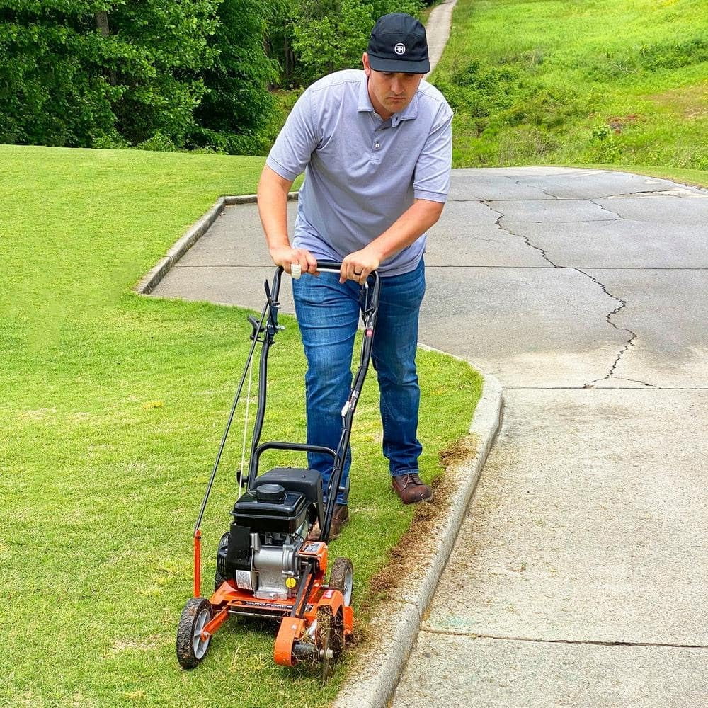 Yard Force 79cc Gas-Powered Edge Trimmer with Steel Cutter, Adjustable Cutting Depth, Folding Handle, 2-Year Warranty