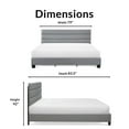 thumbnail image 3 of ClickDecor Hudson Upholstered Platform Bed with Straight Tufted Headboard, Mattress Foundation, No Box Springs Needed, Wood Frame Slat Support with Easy Assembly, Queen Size, Gray Weave, 3 of 11