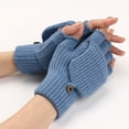 thumbnail image 4 of Guantes de invierno para mujer, 2 guantes convertibles de punto cálidos sin dedos para regalos de mujer con gorro de cubierta de manoplas, 4 of 5