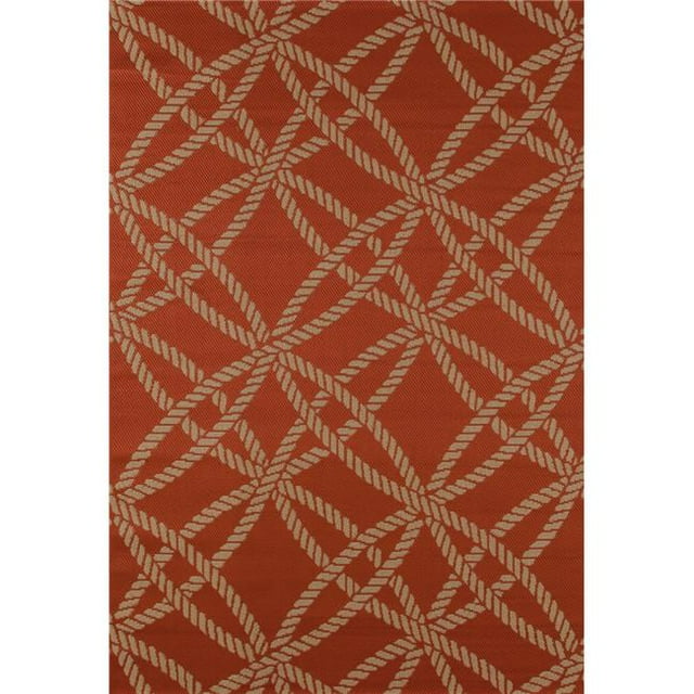 4 x 6 ft. Plymouth Collection Roped Flat Woven Indoor & Outdoor Area Rug, Beige