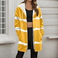 thumbnail image 2 of Women Base Zip up Fleece Hoodie Jacket, Stripe Color Block Tops with Pockets, Gradien Thermal Fuzzy Outerwear, 2 of 5