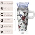 thumbnail image 3 of 20oz Chicken Fan Tumbler with Handle Insulated Travel Mug Unique Birthday Christmas Gift for Chicken Lovers Women Men Cup Holder Friendly Easy to Clean Dishwasher Safe Hot Cold Beverages, 3 of 6