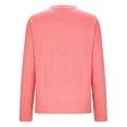 thumbnail image 4 of YuXingFu Tank Tops for Women V-Neck Pleated Ruffle Hem Long Sleeve for Casual Loose Fit Tees Tops Hot Pink L, 4 of 7