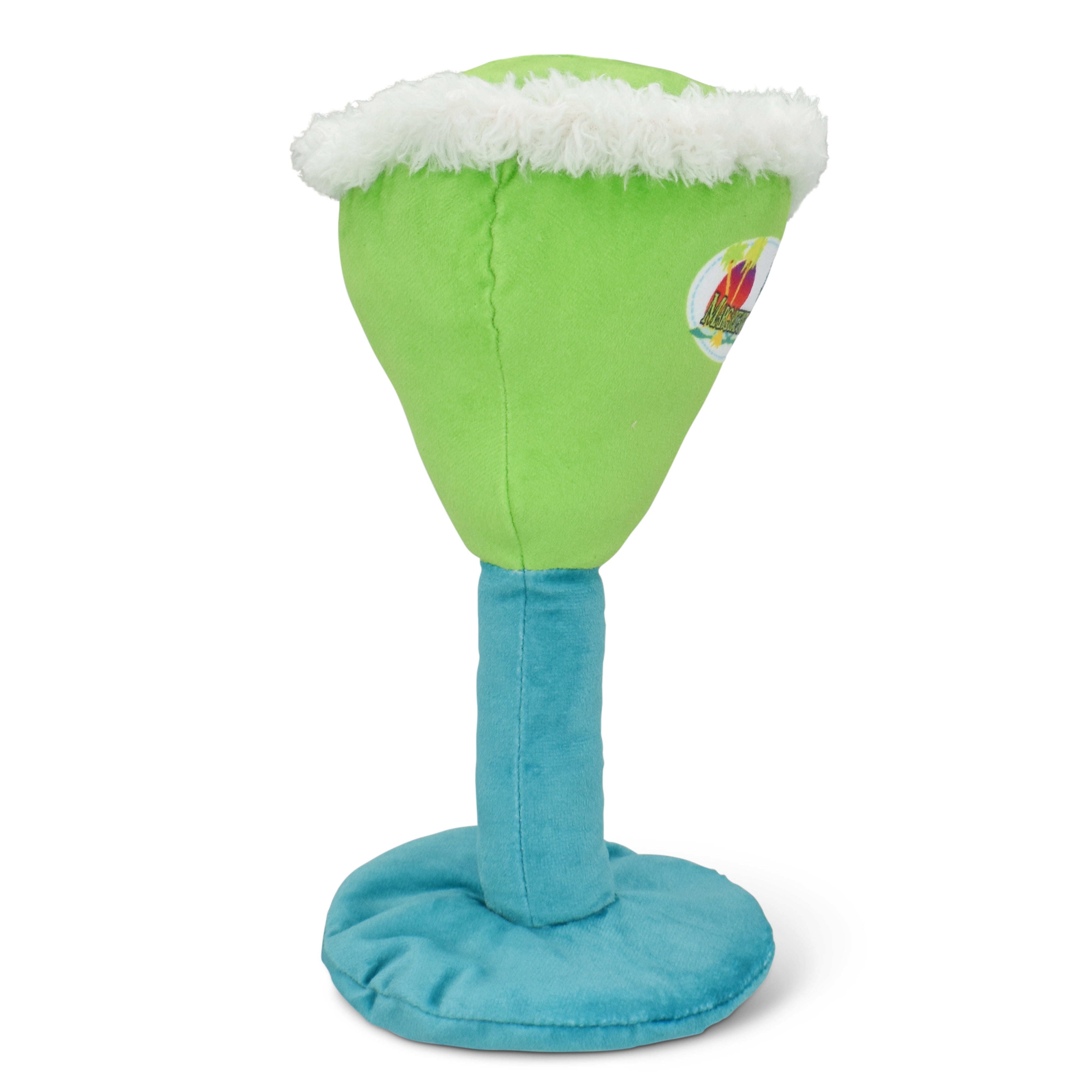 Multipet Margaritaville Margarita Glass, Plush Dog Toy, Squeaker and Crinkle Noise, Green and Blue