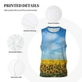 thumbnail image 6 of Easygdp Blooming Sunflower Field Men's Mesh Basketball Jersey Quick Drying Sleeveless Shirts Fitted Muscle Tank Tops Sport Round Neck T-Shirt - 4X-Large, 6 of 9