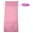thumbnail image 2 of Fundas de champán con cordón de color rosa para guardar y regalar con elegancia Bolsas de vino de lino elegantes, paquete de 12, 2 of 8