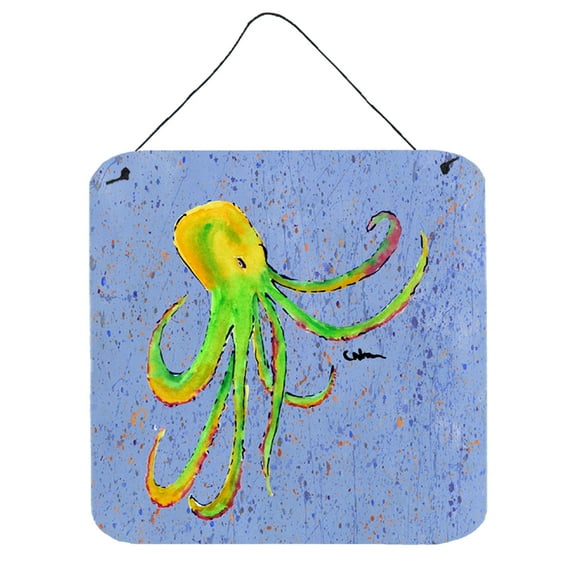 Octopus on Blue Wall or Door Hanging Prints